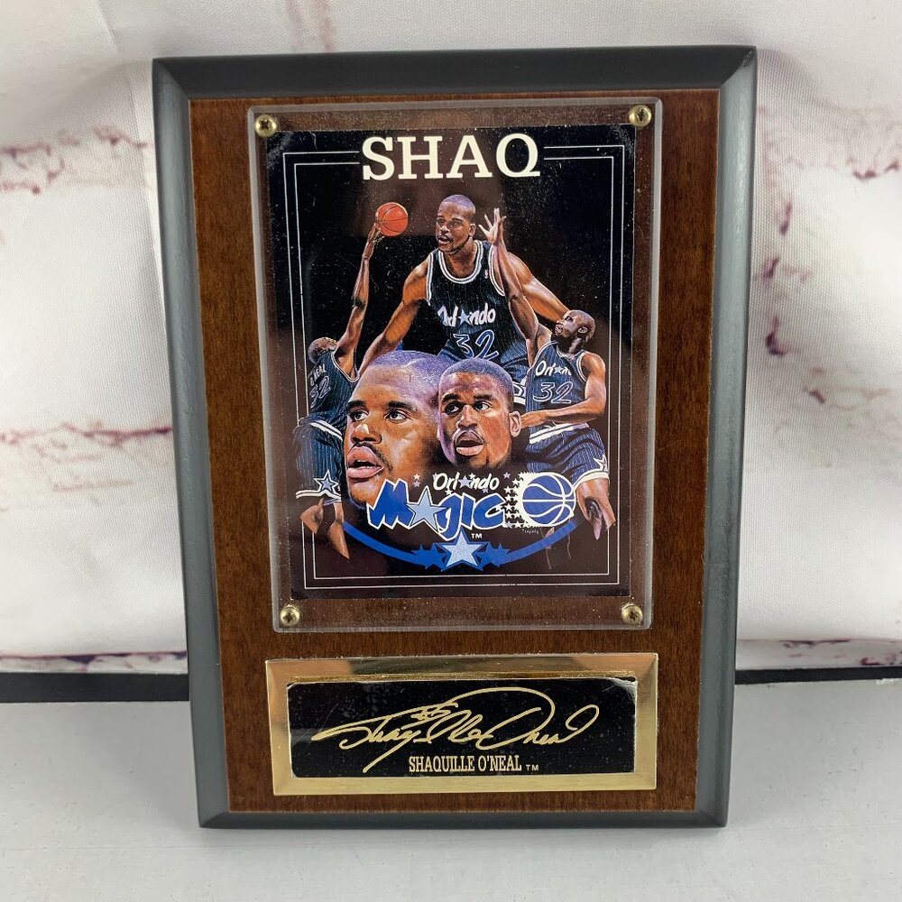 NBA Shaq 92 / 93 Rookie of Year Orlando Magic Basketball Card Plaque 6' x 8"